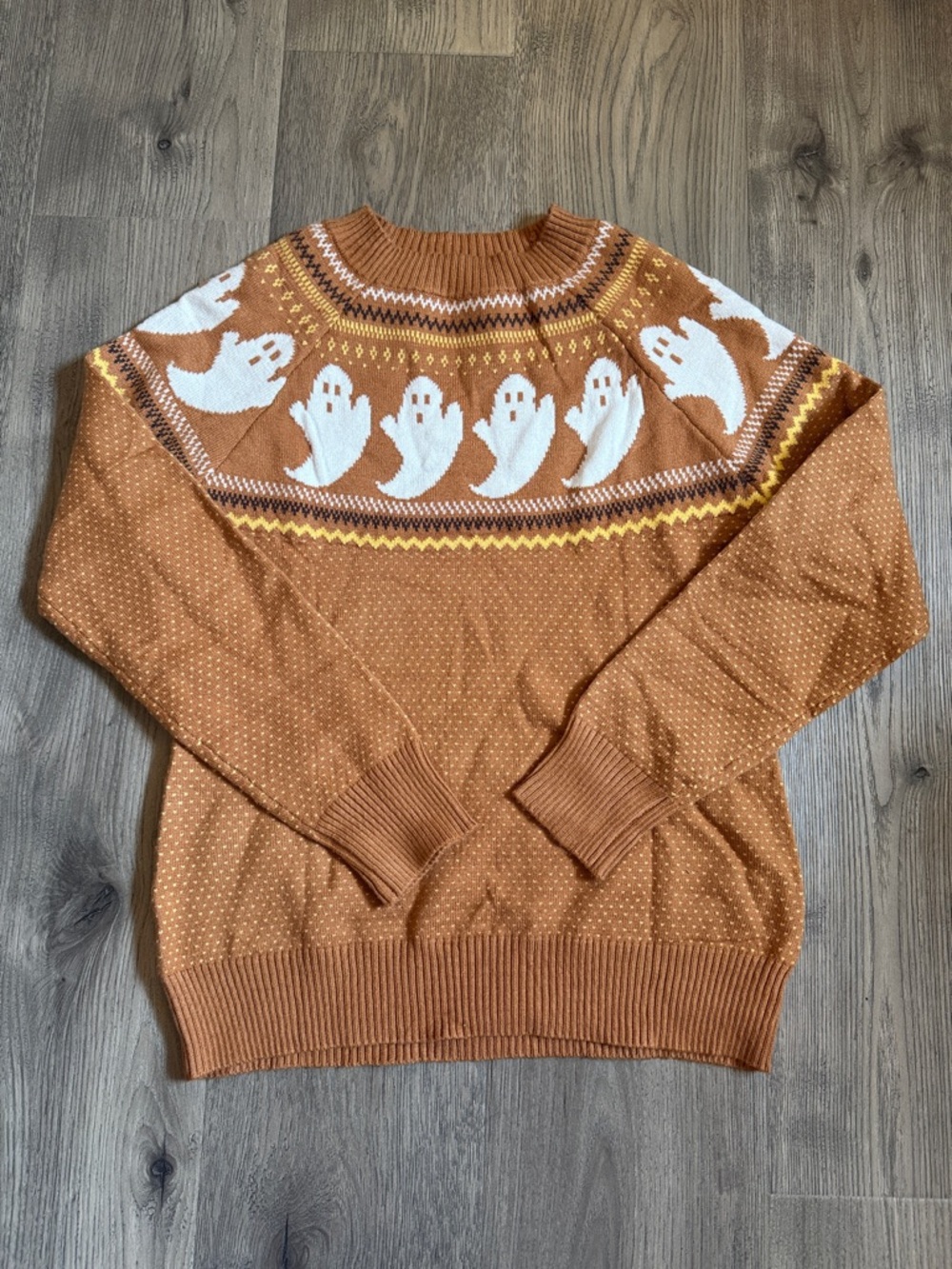 Rust Orange Ghost Fair Isle Sweater - Women